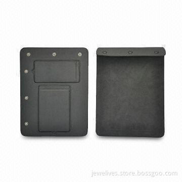 Leather Cases for Apple's iPad, with Double Kickstand and Slip-in Design, Available in Black Color
